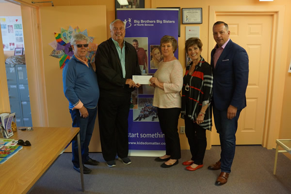 Guys Who Care - Big Brothers Big Sisters of North Simcoe cheque presentation