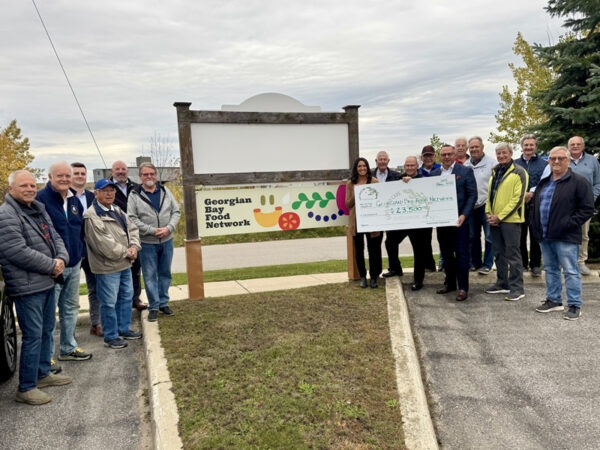 Guys Who Care cheque presentation to Georgian Bay Food Network