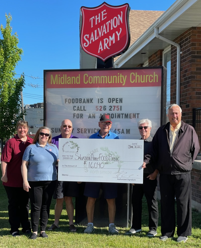 Cheque presentation to the Salvation Army Food Bank