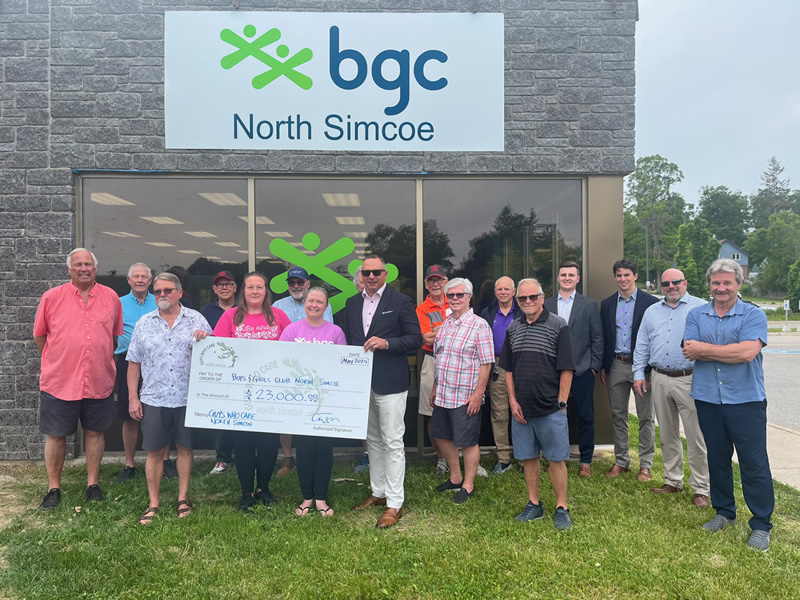 Guys Who Care cheque presentation to BGC North Simcoe
