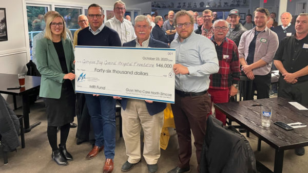 Guys Who Care Cheque Presentation to the Georgian Bay General Hospital Foundation towards an MRI.